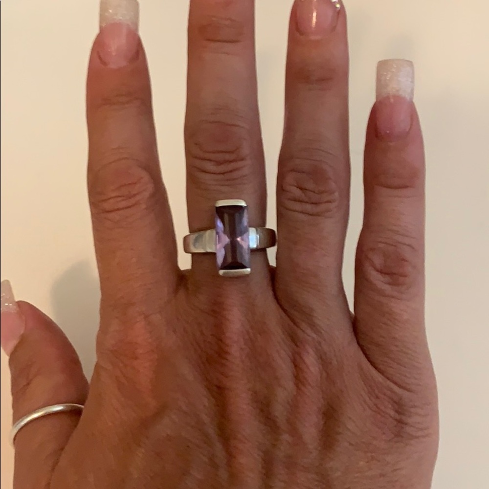 Sterling silver and amethyst stone